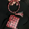 Porte-clés Longes Mode Monogrammé Couleurs Mélangées Léopard Serpent Plaid Embrayage Porte-clés Big O Bracelet Bracelet Gland Cartes De Crédit Portefeuille Porte-clés DW74