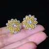 2020 New Sparkling Luxury Jewelry 925 Sterling Silver Marquise Cut White Topaz CZ Diamond Women Flower Stud earring for LO8475450