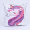 Housse de coussin de sirène de dessin animé magique super brillante avec des paillettes réversible taie d'oreiller à changement de couleur taie d'oreiller pour siège de voiture DH0421