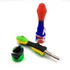 Silicone NC Kit Smoking Pipe With 10mm GR2 Titanium Nail Tip Concentrate Cap Dab Rig Straw Wax Oil Burner Set Kits