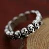 Nowe pierścienie US Rozmiar 7-9 Gothic Lot Skull Pierścień Vintage Biker Męska Czarna Punk Ze Stali Nierdzewnej Biżuteria dla mężczyzn Kobiety kochankowie