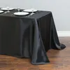 Biały satynowy tkanina stołowa 140CMX250CM Cover stolik hurtowe na imprezę ślubną imprezę hotelu dekoracja hotelu