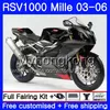 Apriliaの光沢のある黒RSV 1000R 1000 RV60 MILLE RSV1000 R RR 03 04 05 06 316HM.14 RSV1000R 2003 2004 2006 2006年