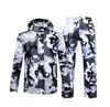 Heißer Camouflage Regenmantel Frauen/Männer Anzug Regen Mantel Outdoor Haube frauen Regenmantel Motorrad Angeln Camping Regen Getriebe Männer der Mantel