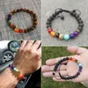 7 Chakra Bracelet Hommes Noir Lave Tigre Oeil Pierres Guérison Équilibre Perles Reiki Bouddha Prière Pierre Naturelle Yoga Bracelets Bangles1