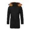 Men Winter Warm Jacket Mens Parkas Outerwear Fur Collar Casual Long Cotton Male Hooded Coats Windproof Cotton Down Jacket