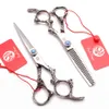 Z9005 55quot 16cm Titanium Purple Dragon Professional Hair Scissors Hairdresser039s Scissors Cutting Shears Thinning Scissor9815086