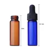 Vente en gros High_End Ambre Bleu Huile Essentielle Bouteille 4 ml Récipient D'échantillon Cosmétique 4CC Mini Pot De Test 2200 Pcs Lot