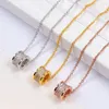 Roestvrijstalen Romeinse liefdeskettingen Hangers Rhinestone Choker ketting vrouwen mannen minnaar nek