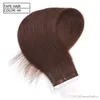 Brown Color PU Taśma w ludzkich włosach 16-22 cali Niewidzialna jedwabista taśma prosta na Remy Hair Extensions 200grams Lot, Darmowy DHL