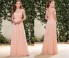 Cap Sleeves Chiffon Long Bridesmaid Dresses V Neck Lace Top Sash Maid Of Honor Dress Wedding Guest Plus Size Dresses BM1926