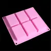 Silicone soap molds 6 Hole Rectangle DIY Baking Mold Tray Handmade Cake Biscuit Cookie Candy Chocolate Moulds baking Tools Food Craft making