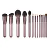 12 Pcs Kit de pincéis de maquiagem cor De Champagne lidar com nylon macio cabelo para paleta da sombra solto pó cosméticos DHL Livre make-up ferramentas