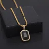 Mens Mini Ruby Pendant Necklace Gold Cuban Link Fashion Hip Hop Halsband smycken för Men2282