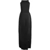 Mulheres Frisadas Maxi Bola Vestidos Verão Sexy Sheer Malha Retalhos Vestidos Scoop Neck Sleeveless Vestidos Preto Escuro Azul Russet