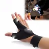 Gant de pêche de nuit avec lumière LED outils de sauvetage équipement gants de réparation à domicile sans doigts hommes demi-doigt lampes de poche accessoires 11236375723