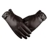 Fashion- Men Gloves Thermal Sports Leather Gloves 2018 Full Finger Outdoor Bicycle Solid Leather Men Mitten