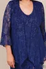 Plus Size Mother Of The Bride Dress With Jacket 3 Pieces Lace V Neck Long Sleeve Royal Blue Weddng Guest Dress Evening Gowns8329041