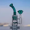 8,4 inch dikke bedwelmende glazen dab-rigs waterpijpen waterpijpen waterleidingen unieke bong recycler olie met 14 mm verbinding
