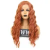 Heat Resistant Lace Front Wigs Deep Wave Part Orange Cosplay Color Lace Front Synthetic Wigs for Women Full Density2813936