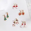 Creative Papai Noel CLAUS Árvore de natal Bell Studs Adoráveis ​​brincos