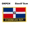 República Dominicana Repensões Bandeira Bandeira Bordada Patches Patches National Bandeira para Roupas DIY Decoração PT0052-R