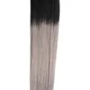 14 "16" 18 "20" 22 "24" Micro Ring Loop Human Hair Extension 100% Human Hair Straight Ombre Piano Färg Mikro Länkar 100g 100s