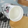 Niedliche Katzen-Keramik-Kaffeetasse mit Deckel, großes Fassungsvermögen, 600 ml, Tierbecher, kreatives Trinkgeschirr, Kaffeetassen, Neuheitsgeschenke, Milchbecher2479171