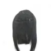 3 klipy Sztuk Czarny Brązowy Bonda Kolor Kombinacja Ludzkich Włosów Przedłużanie Fringe Hair Klipsy w łatwy do noszenia Human Hair Bangs