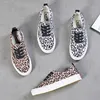 Plus velvet leopard canvas shoes female classic winter students Korean version wild women's Harajuku style winter