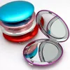 MOQ 50 pcs Customize LOGO Aluminum Alloy Travel Make Up Compact Mirror for Girls Silver RosePurpleGoldBlackBluePink3443104