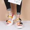 Lucyever 2019 New Fashion Women Platform Sandals Ladies Casuary Peep-Toe Wedges Shoes Woman Sandalias Mujer Black White S20326