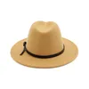 Mode-t jazz pet hoed brede rand panama fedora hoeden met lederen band ijzeren hoepel mannen vrouwen unisex trilby kerk formele hoge hoed