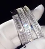 Choucong Neuankömmling Atemberaubender Luxus-Schmuck 925er Sterlingsilber mit vollem Princess-Schliff und weißem Topas-Armband, Hochzeits-Armband für Frauen, Geschenk