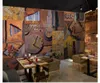 Dostosowane tapety 3D Wystrój Home Decor Photo Malowidła Papier Europejski Retro Vintage Rusty Metal Bar Cafe Mural Tło Tapeta na ściany