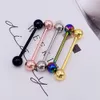 10 Pcs/lot Tongue Piercing 316L Surgical Steel Industrial Barbell Tongue Lip Stud Bar Tragus Cartilage Earring Body Jewelry