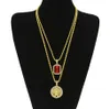 Pendre croisé en ramine ange bling angel avec collier de pendentif rubis rouge