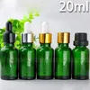 625pcs Atacado 20ml garrafas de vidro líquido pipeta 20 ml Olho verde do conta-gotas de óleo Gota Garrafas Embalagem Aromaterapia 5 Caps para escolher