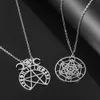 Antique Prata Pentagram Pentagram Pendant Colar De Aço Inoxidável Ataque Supernatural da Lua Colar Gargantilha Jóias Presente