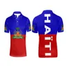 Haiti Youth DIY darmowy numer niestandardowy Numer nazwy HTI Polo Shirt Flag Flaga HT French Haitian College Print Photo Ubrania