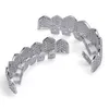 Autres Hip Hop Zircone Cubique Pavé Bling Glacé Dents Plates Grillzs Haut Bas Ensemble Dentaire Grills Hommes Rappeur Cosplay Bijoux Cadeau14210604