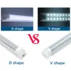 JESLED 100-Pack 8ft LED Shop Light Fixture T8 LED Tube 120W 12000LM 6000K Cold White D Shaped Clear Cover Hight Output Linkable