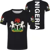 Nigeria Man Ungdom T Shirt DIY Gratis Anpassad Namn Nummer T-shirt Nation Flag Nigerian College Skriv ut Text Fotokläder