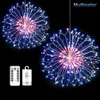 120/198 LED's String Lights Afstandsbediening Waterdichte Paardebloem Vuurwerk LED Koperdraad String Lights Christmas Firework Fairy Lights