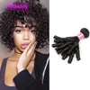 Spring Funmi Human Hair Three Pieces Brasilianska Virgin Hair Extensions 8-24 tum 3st/Lot Spring Funmi Hair Curly Natural Color