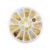12 Style 3D Tips Nail Art Wheel Watch Parts Skeleton Punk Rock Gold Tone Metal Slice Gear Foils Decals Decoration Tools Manicure