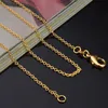 1mm 925 srebro łańcuszki biżuteria DIY moda kobiety prezenty Rolo Link Chain naszyjniki z karabińczykami 925 znaczek 16 18 24-30 cali