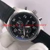 2019 신품 CHRONOGRAPH 남성 시계 IW377725 시계 파일럿 디자인 육군 녹색 녹색 가죽 스트랩 주간 시계 석영 최고의 선물