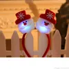 크리스마스 LED 빛나는 머리띠 헤어 밴드 빛 빛나는 산타 클로스 사슴 눈사람 머리 밴드 아이들 장식 파티 액세서리 크리스마스 선물