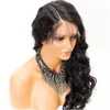 Virgin Brazilian Pre соркая волна тела парик 360 градусов швейцарские кружевные фронтальные перуанские волосы волосы с натуральными волосами
